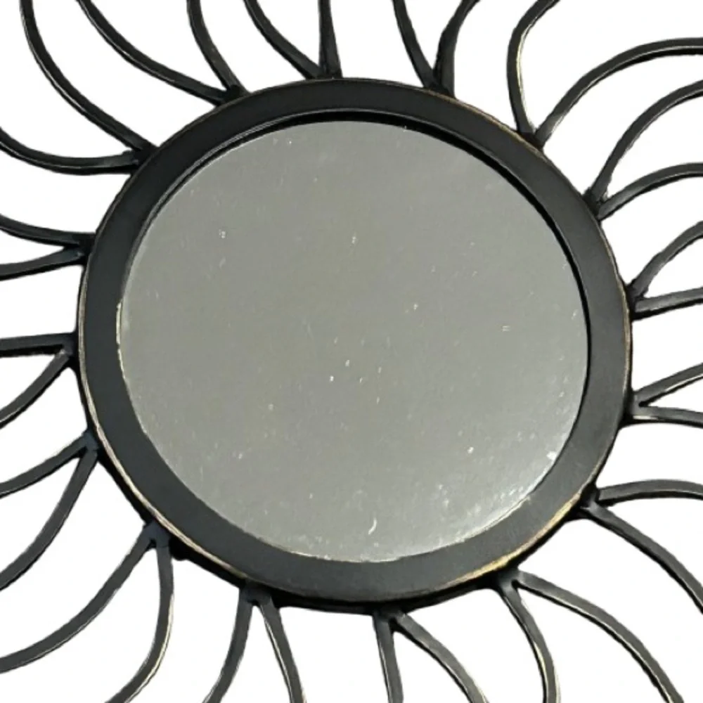 Retro 90s Style Celestial Sun Mirror Whimsigoth Metal Wall Decor Y2K Witchy